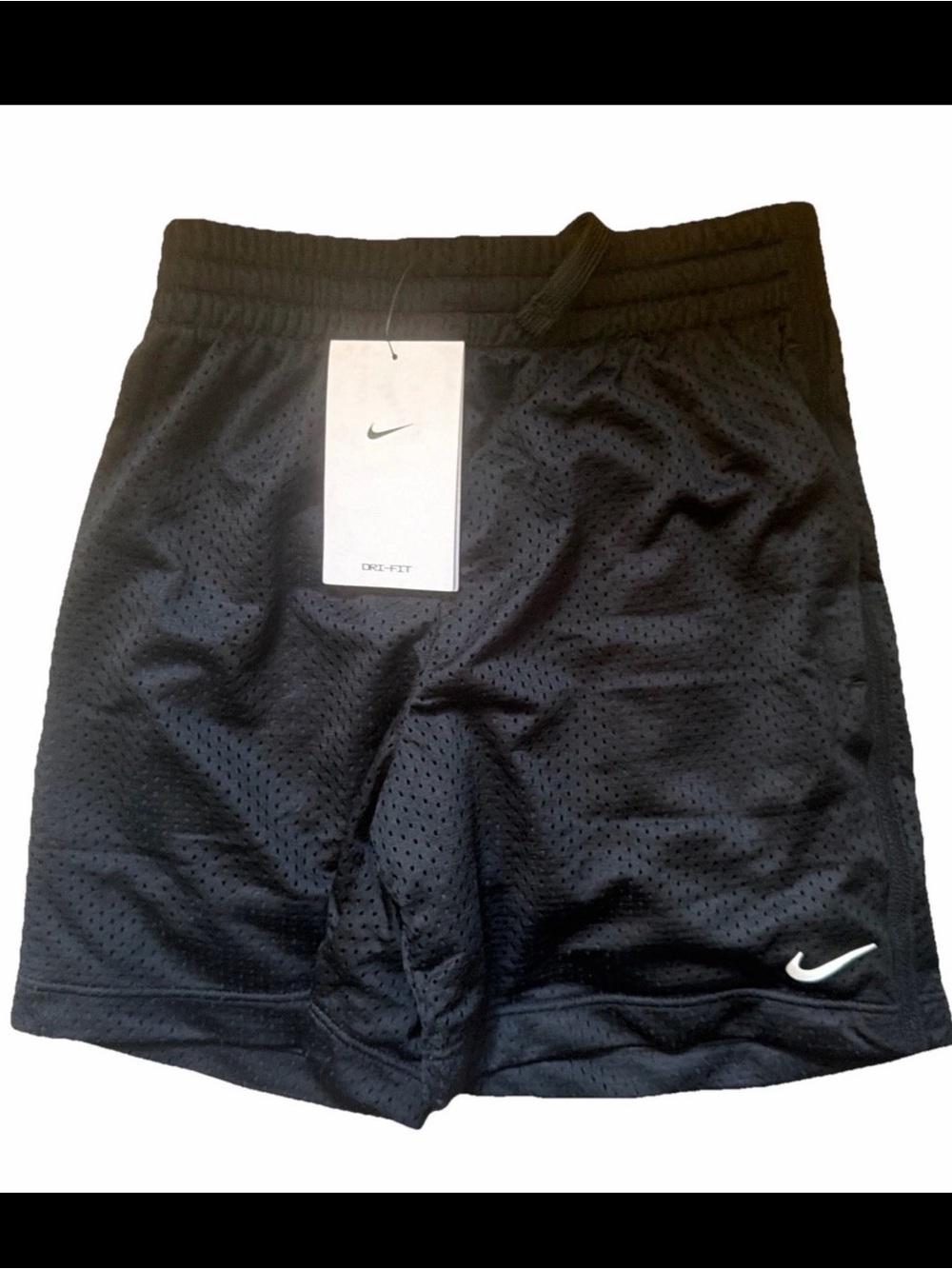 Nike Kids Boys Athletic Training Shorts Dri-Fit Mesh Black Size Small NWT